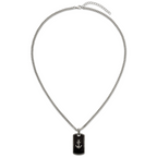 Polished Anchor Black Enamel Stainless Steel Necklace