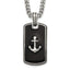 Polished Anchor Black Enamel Stainless Steel Necklace