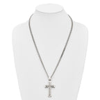 Hammered Cross Stainless Steel Necklace