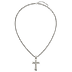 Hammered Cross Stainless Steel Necklace