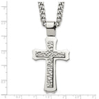 Hammered Cross Stainless Steel Necklace