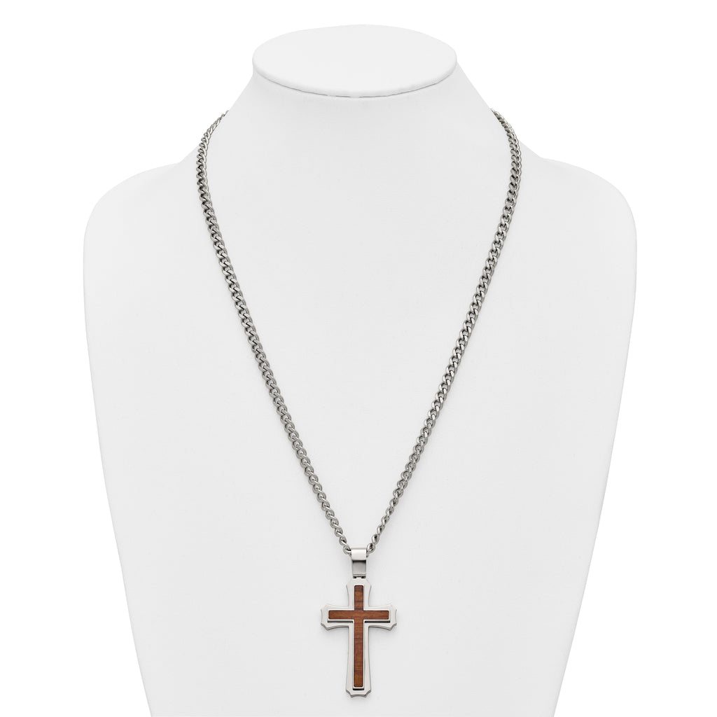 Polished Cross Stainless Steel Necklace