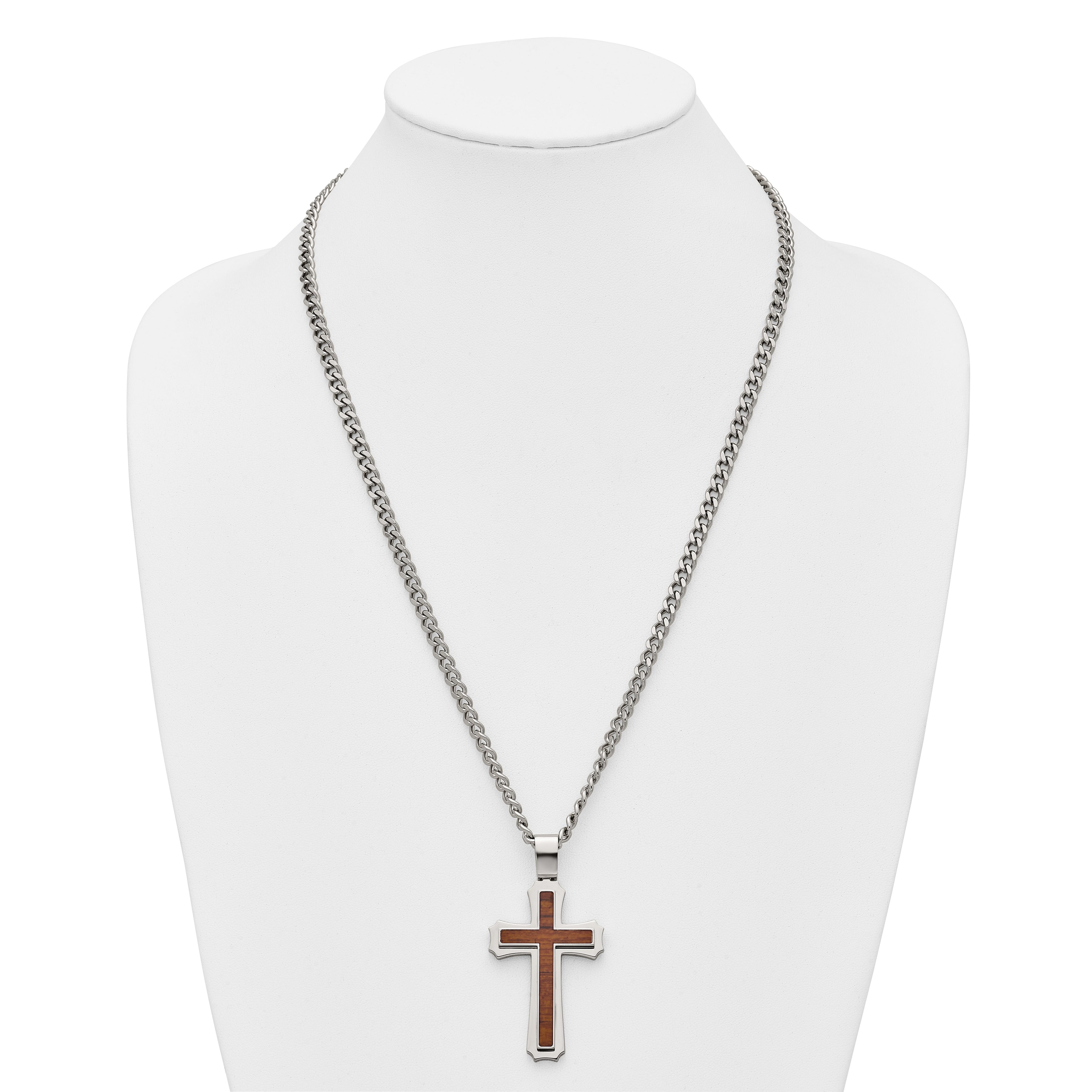 Polished Cross Stainless Steel Necklace