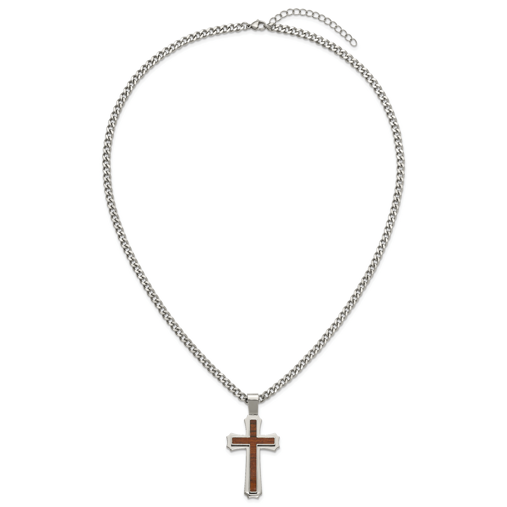 Polished Cross Stainless Steel Necklace