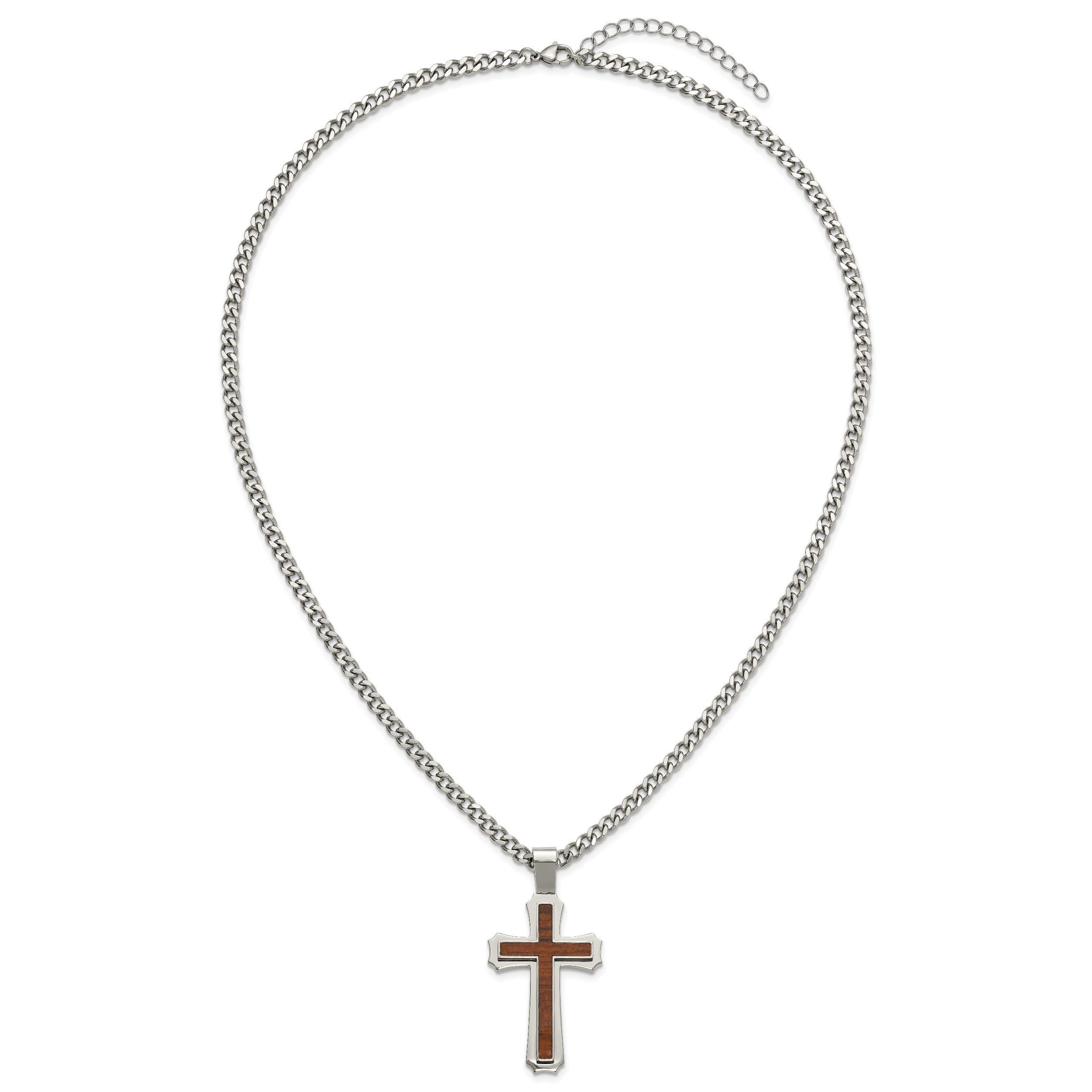 Polished Cross Stainless Steel Necklace