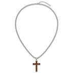 Polished Cross Stainless Steel Necklace 24in