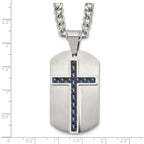 Brushed and Polished Cross Stainless Steel Necklace