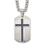 Brushed and Polished Cross Stainless Steel Necklace