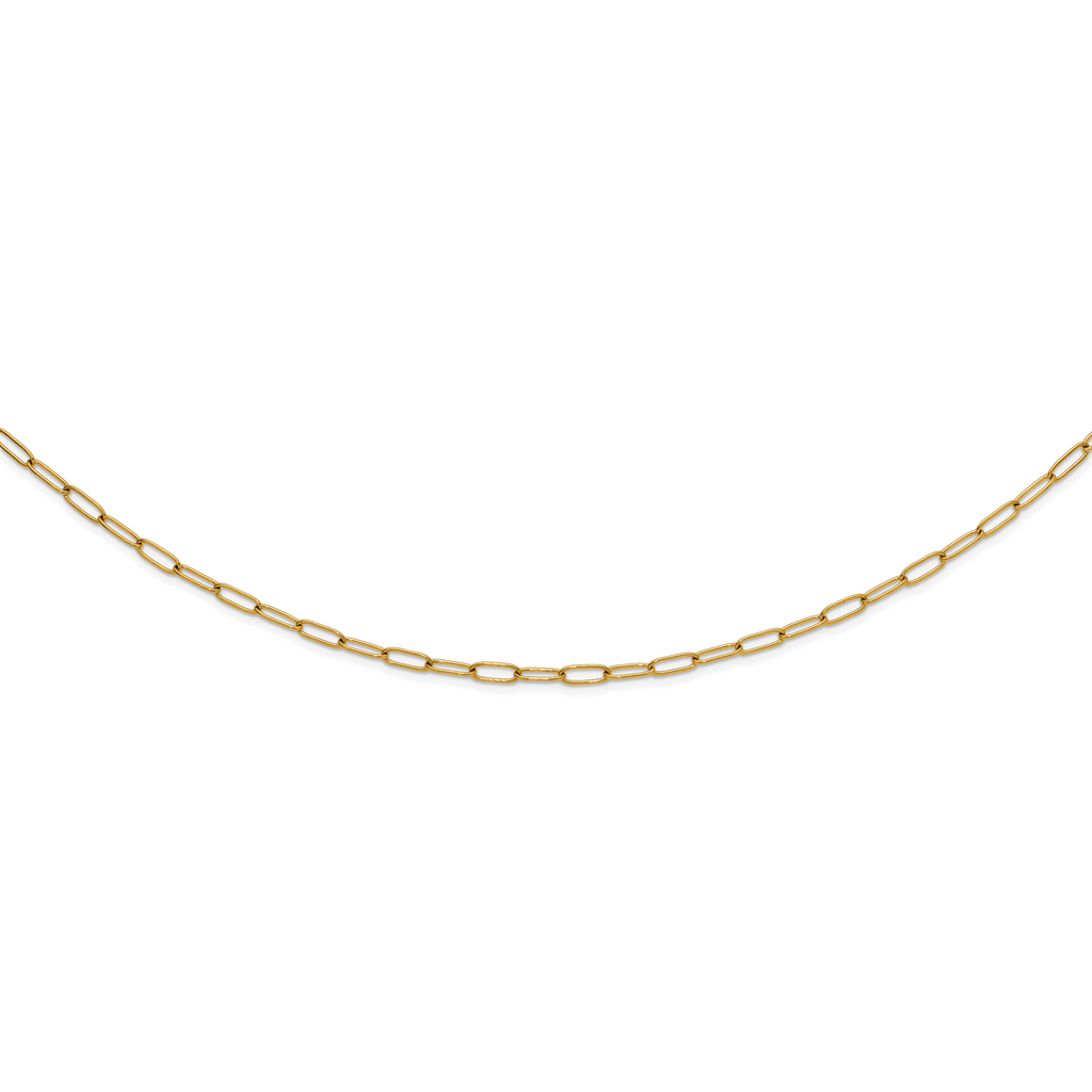 Polished Gold-Tone Stainless Steel Paperclip Chain Necklace 4.5mm 20in