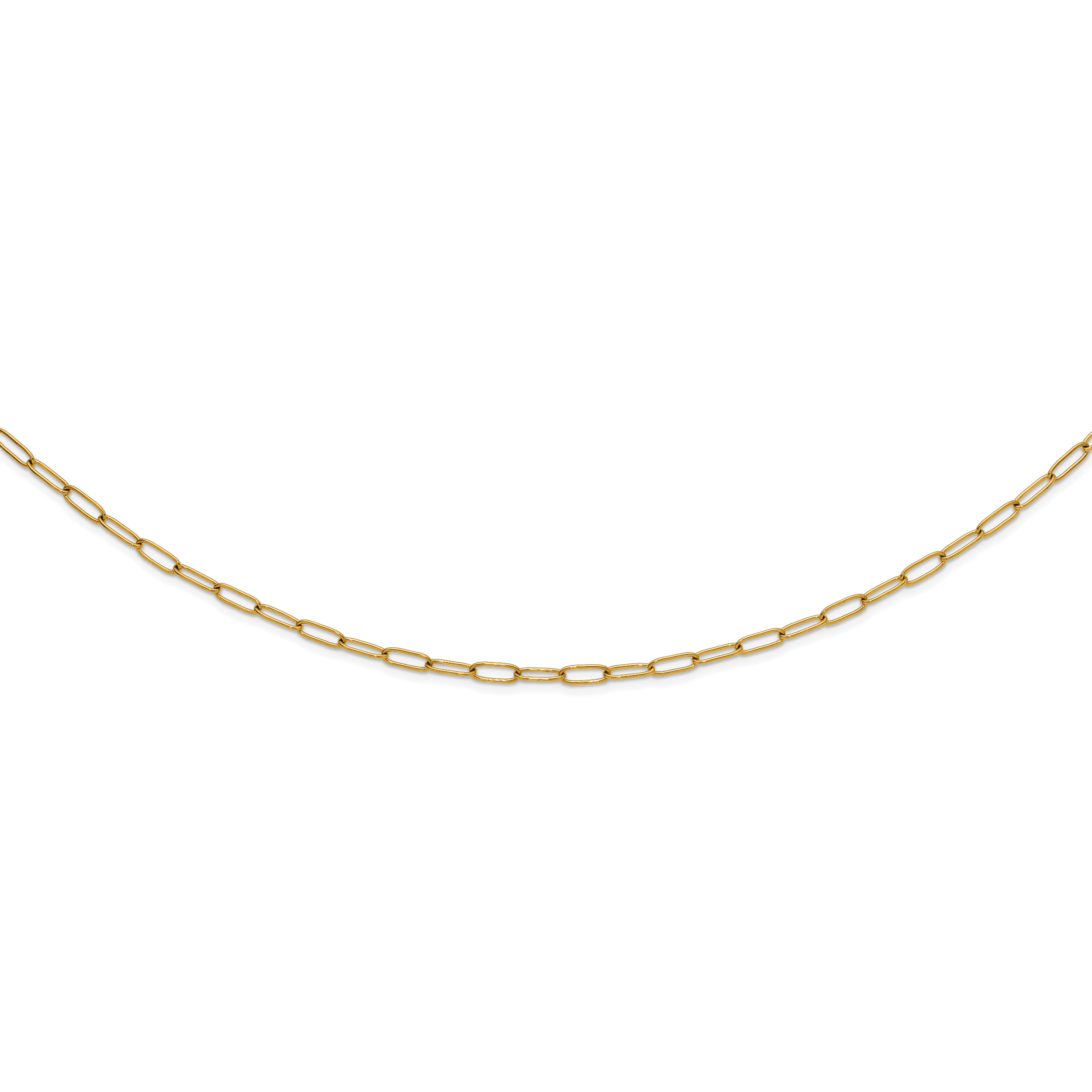 Polished Gold-Tone Stainless Steel Paperclip Chain Necklace 4.5mm 20in