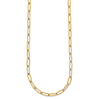 Polished Gold-Tone Stainless Steel Paperclip Chain Necklace 4.5mm 20in