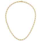 Polished Gold-Tone Stainless Steel Paperclip Chain Necklace 4.5mm 20in