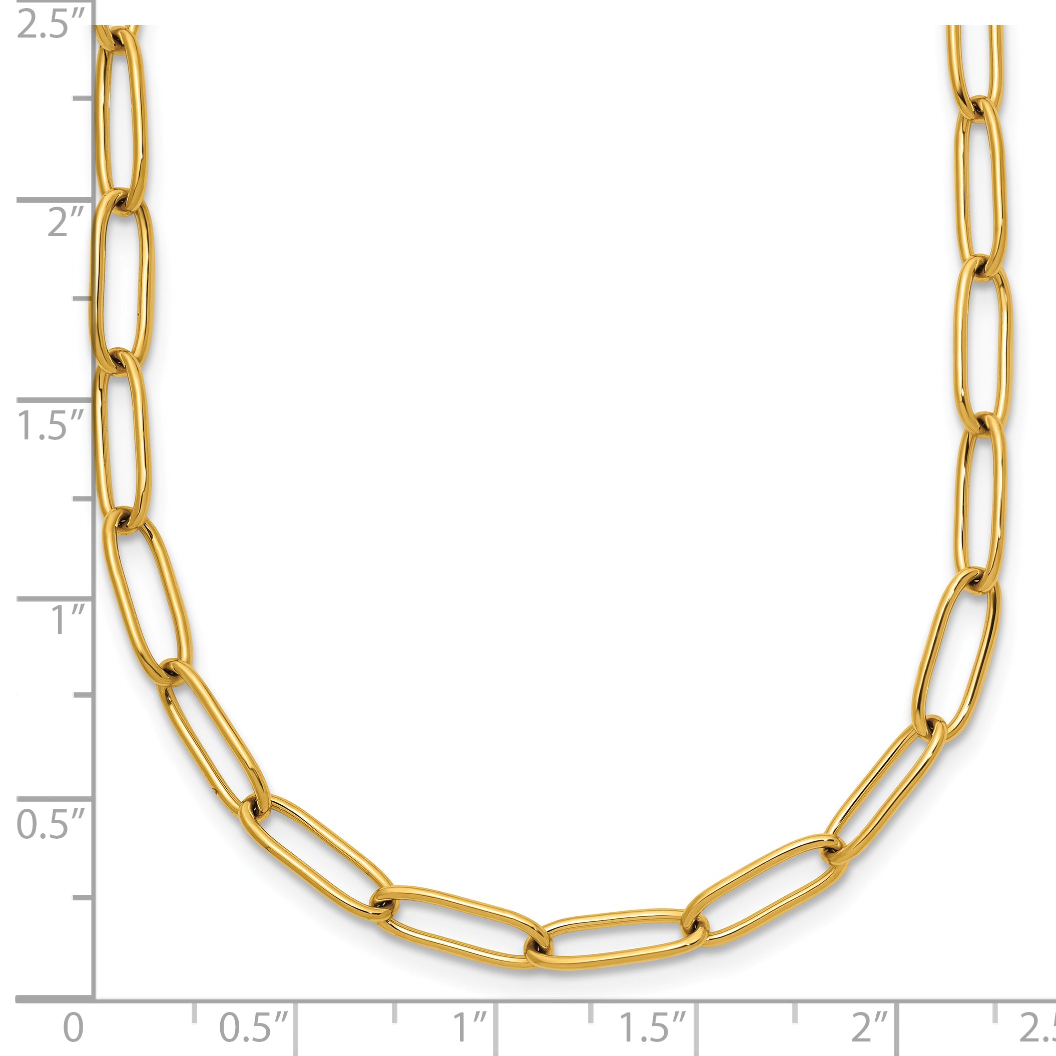 Polished Gold-Tone Stainless Steel Paperclip Chain Necklace 4.5mm 20in