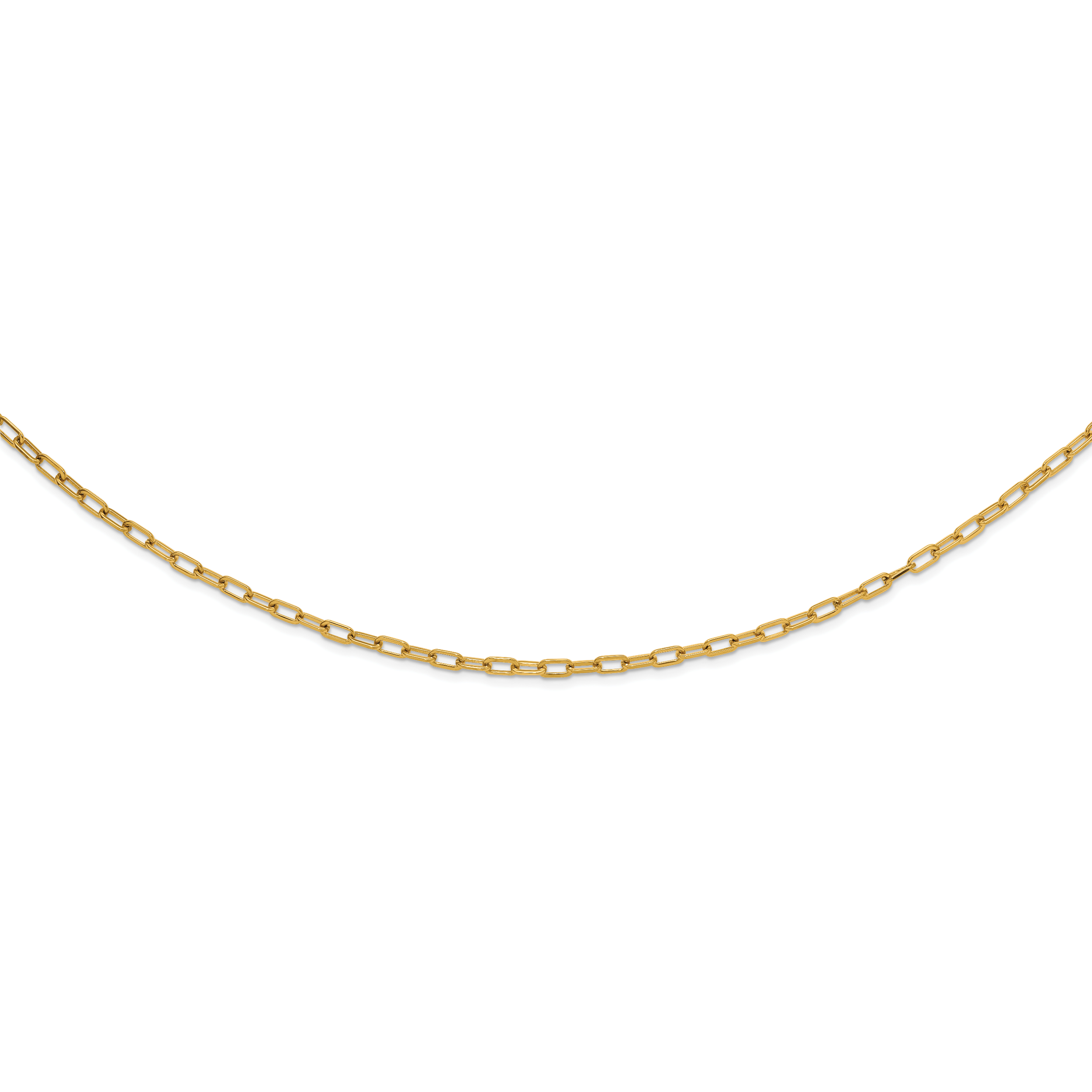 Polished Gold-Tone Stainless Steel Paperclip Chain Necklace 4.25mm