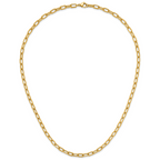 Polished Gold-Tone Stainless Steel Paperclip Chain Necklace 4.25mm