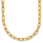 Polished Gold-Tone Stainless Steel Paperclip Chain Necklace 4.25mm