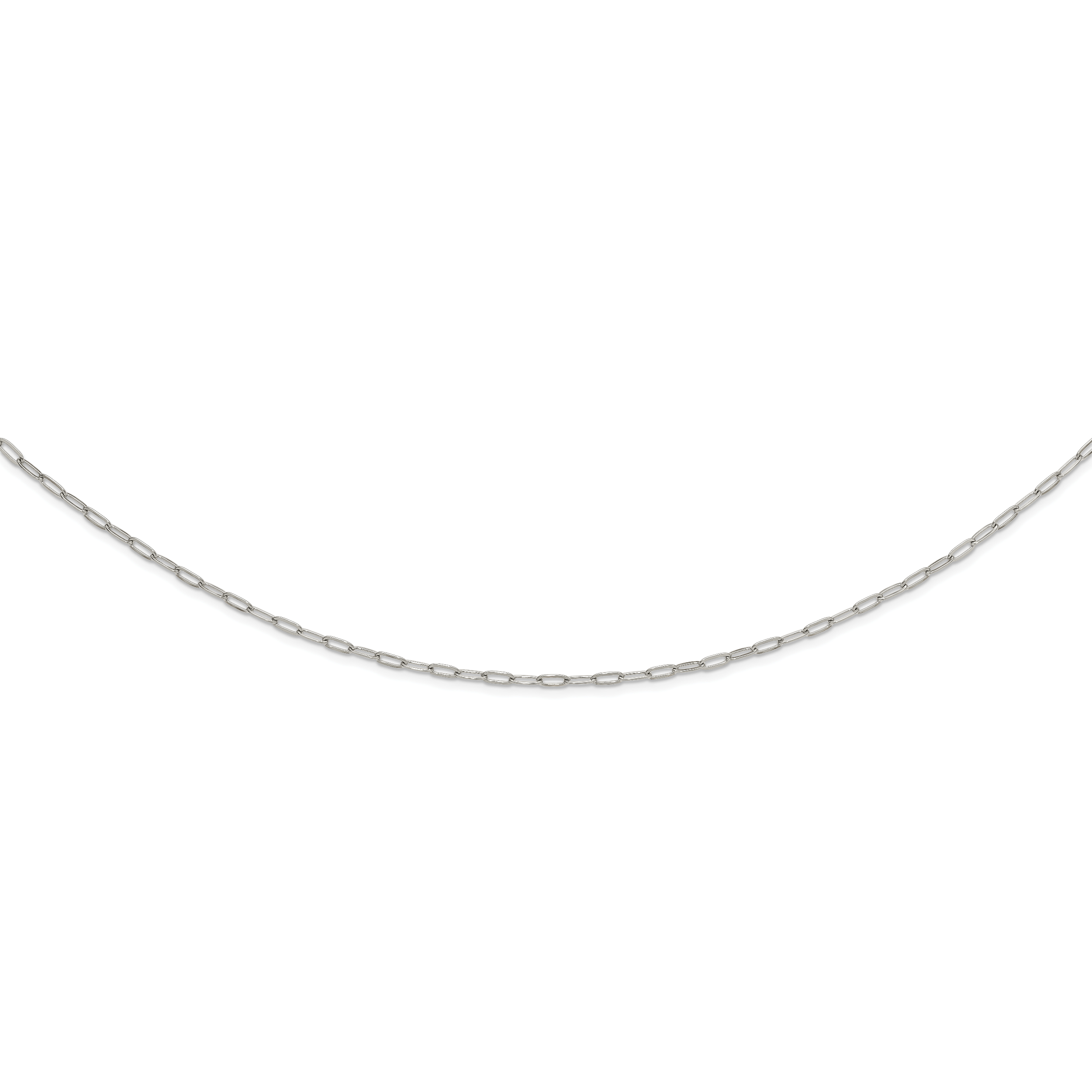 Polished Stainless Steel Paperclip Chain Necklace 3.25mm