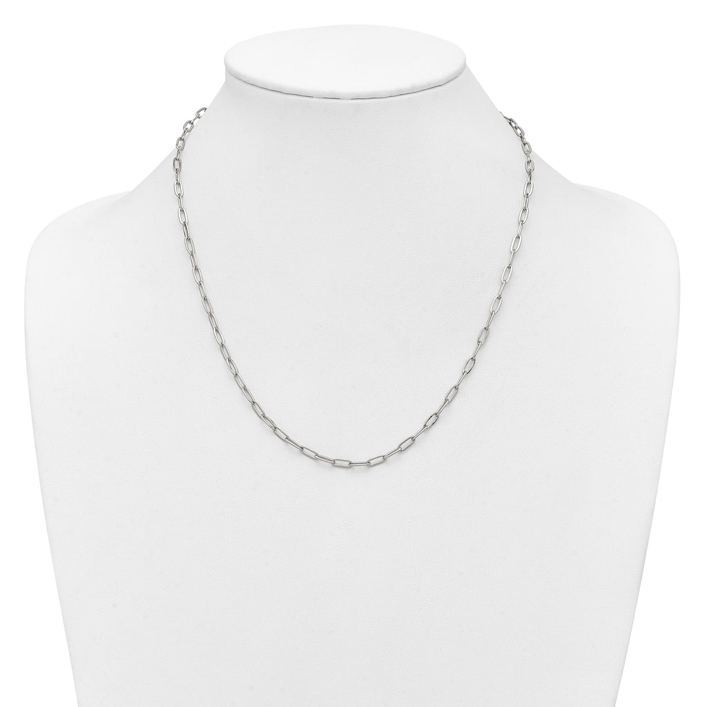 Polished Stainless Steel Paperclip Chain Necklace 3.25mm
