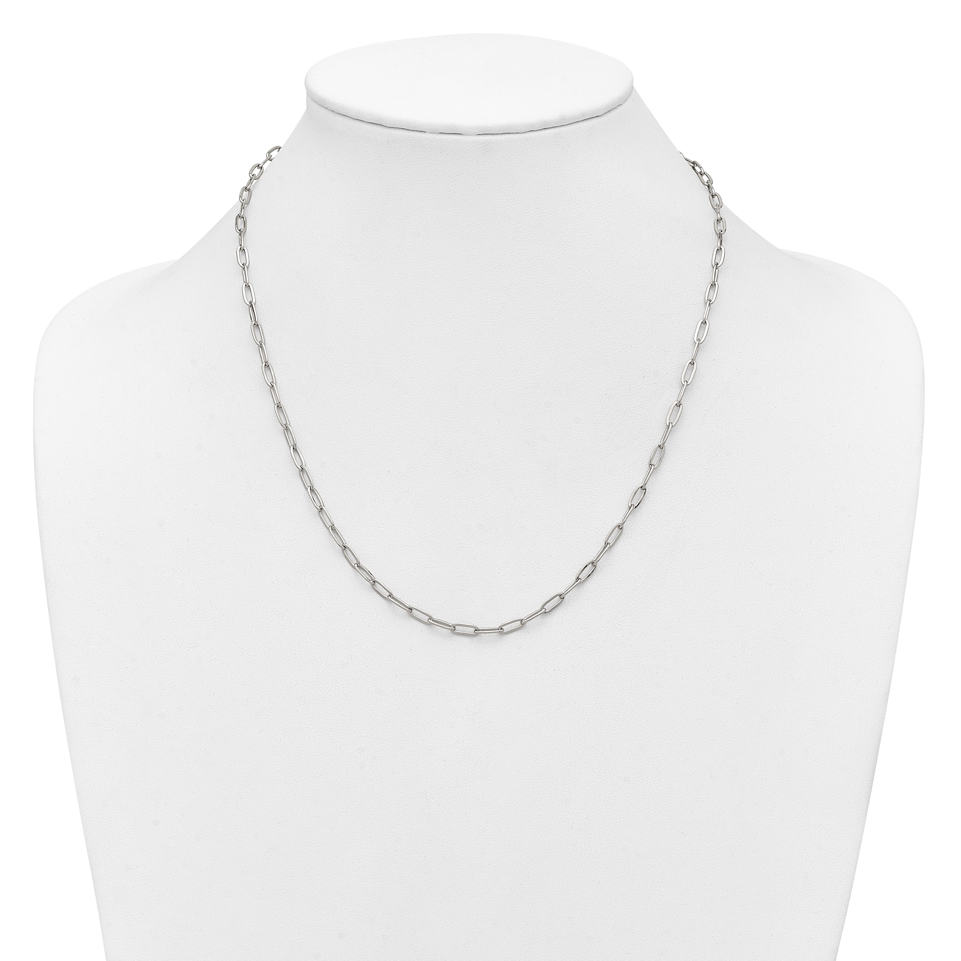 Polished Stainless Steel Paperclip Chain Necklace 3.25mm
