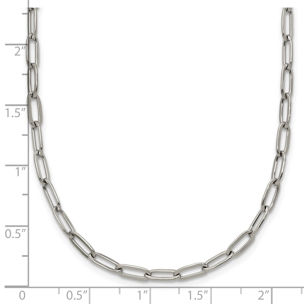 Polished Stainless Steel Paperclip Chain Necklace 3.25mm