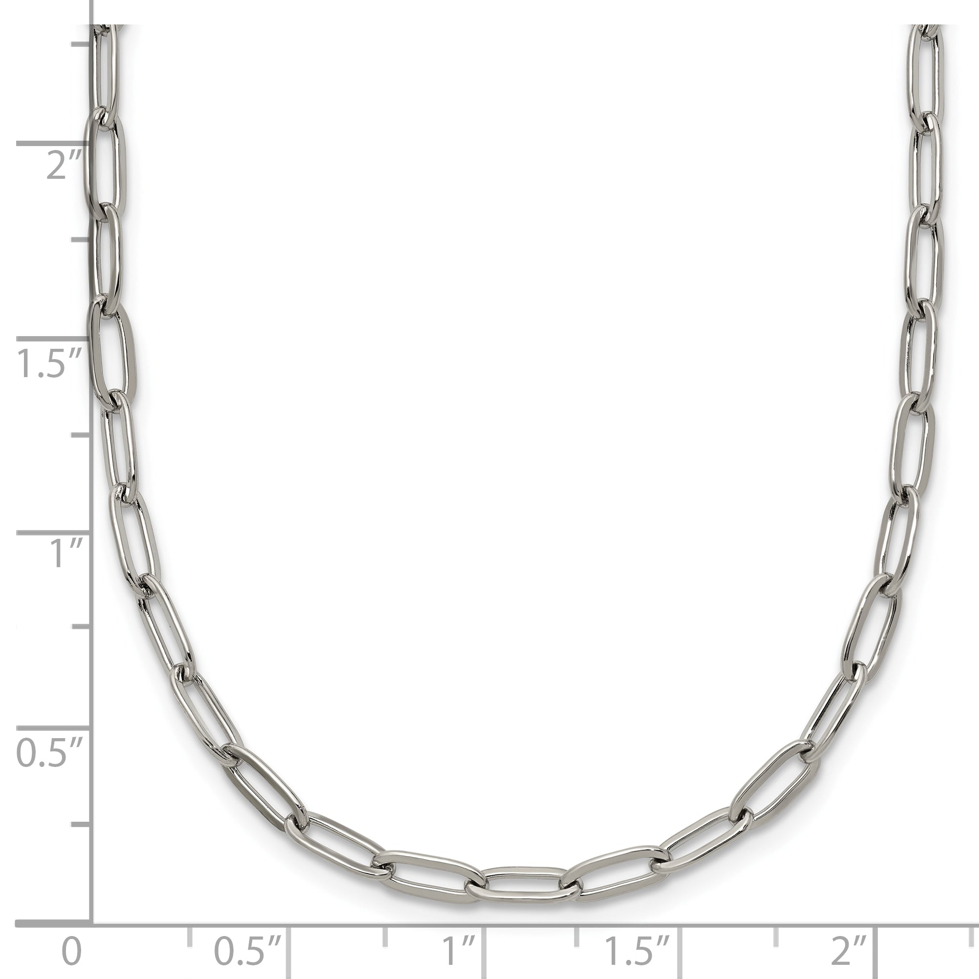 Polished Stainless Steel Paperclip Chain Necklace 3.25mm