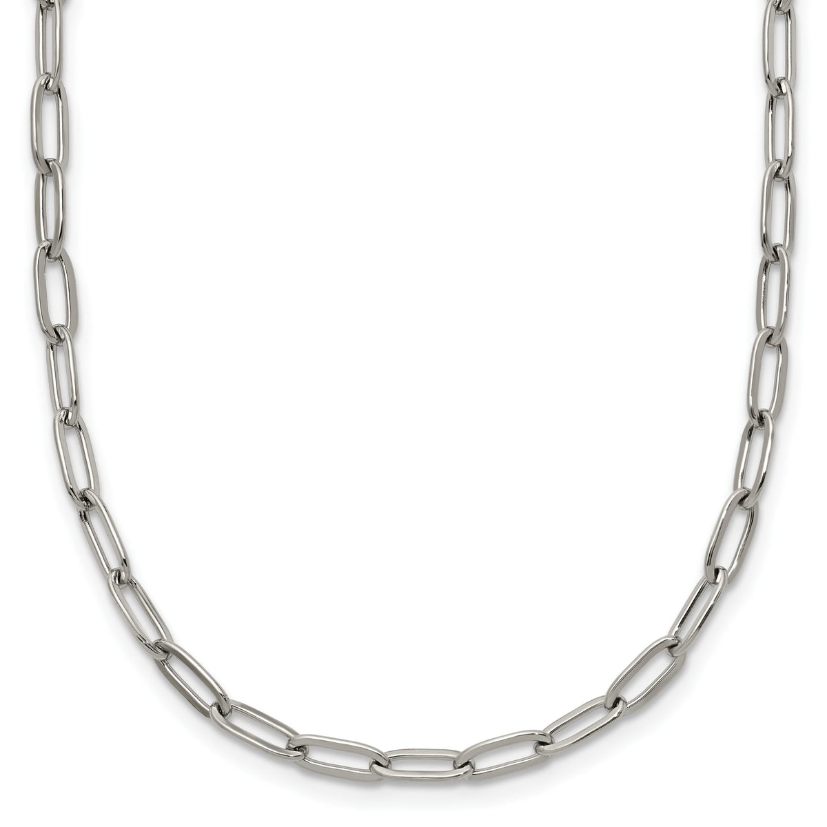 Paperclip Chain Necklace in Stainless Steel, 3.25mm, 19.8 Inch - Sophia Jewelers Main image