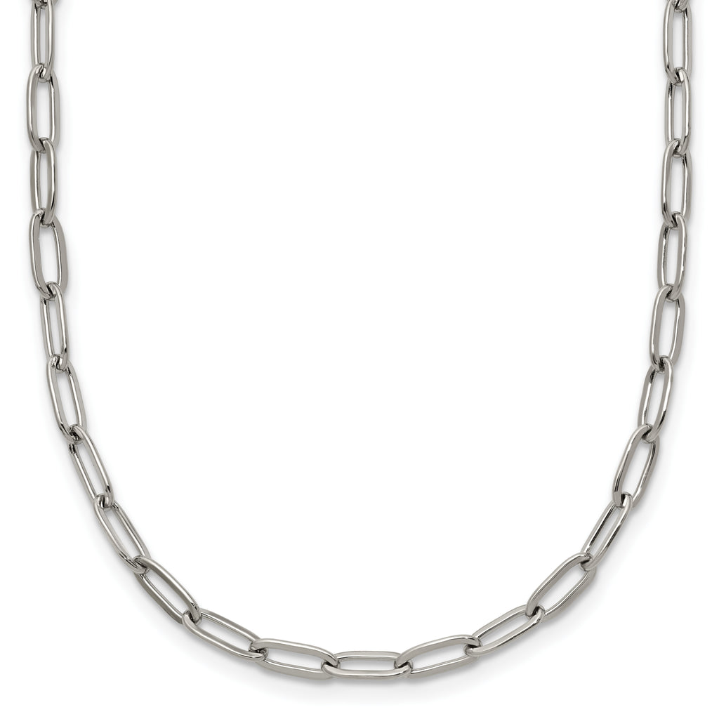 Polished Stainless Steel Paperclip Chain Necklace 3.25mm