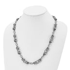Chisel Stainless Steel Antiqued and Polished Skull 24 inch Necklace