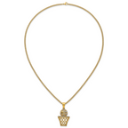 Gold-Tone Polished Crystal Stainless Steel Necklace 3.05mm