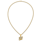Gold-Tone Polished Crystal Stainless Steel Necklace 3mm