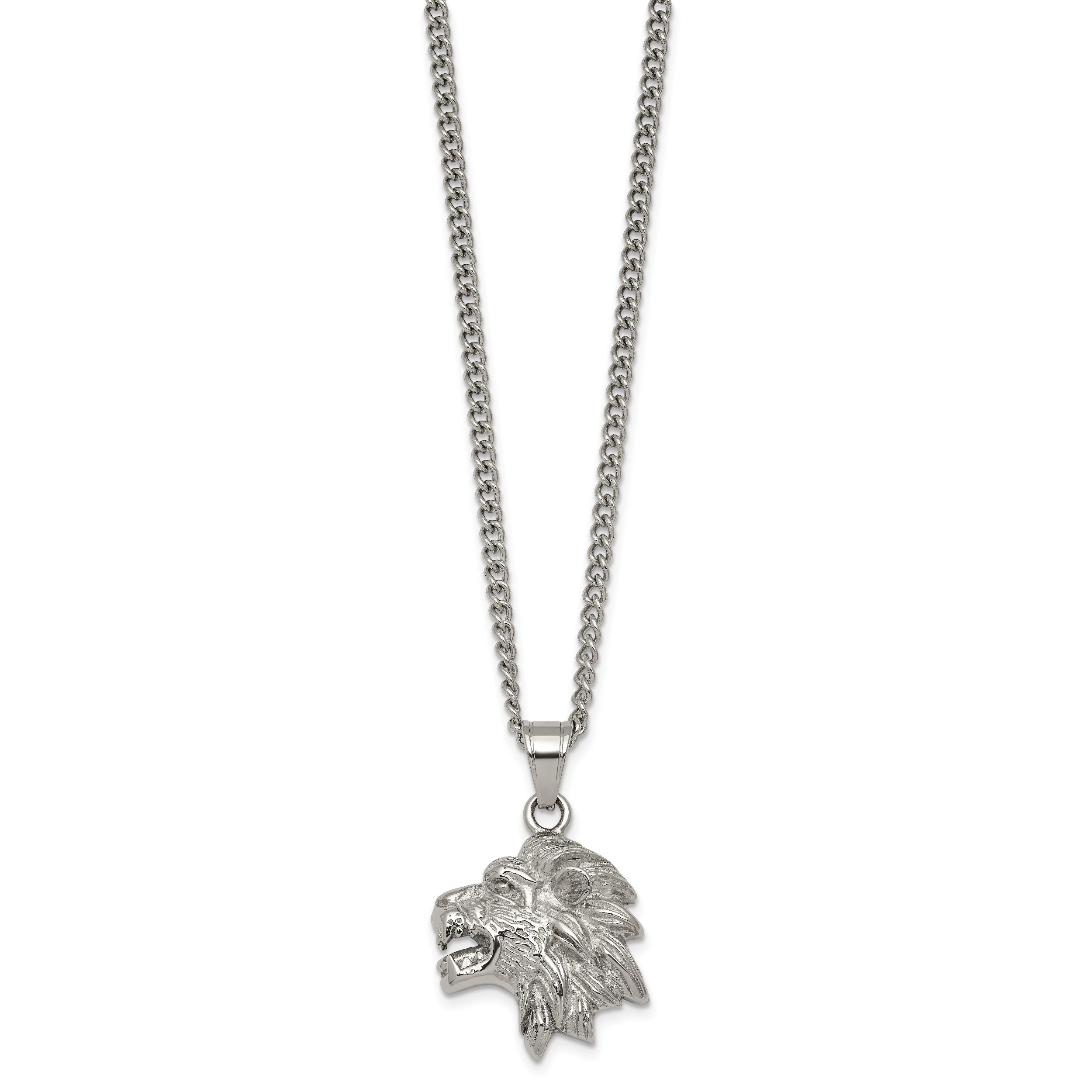 Polished Lion Stainless Steel Necklace 3mm