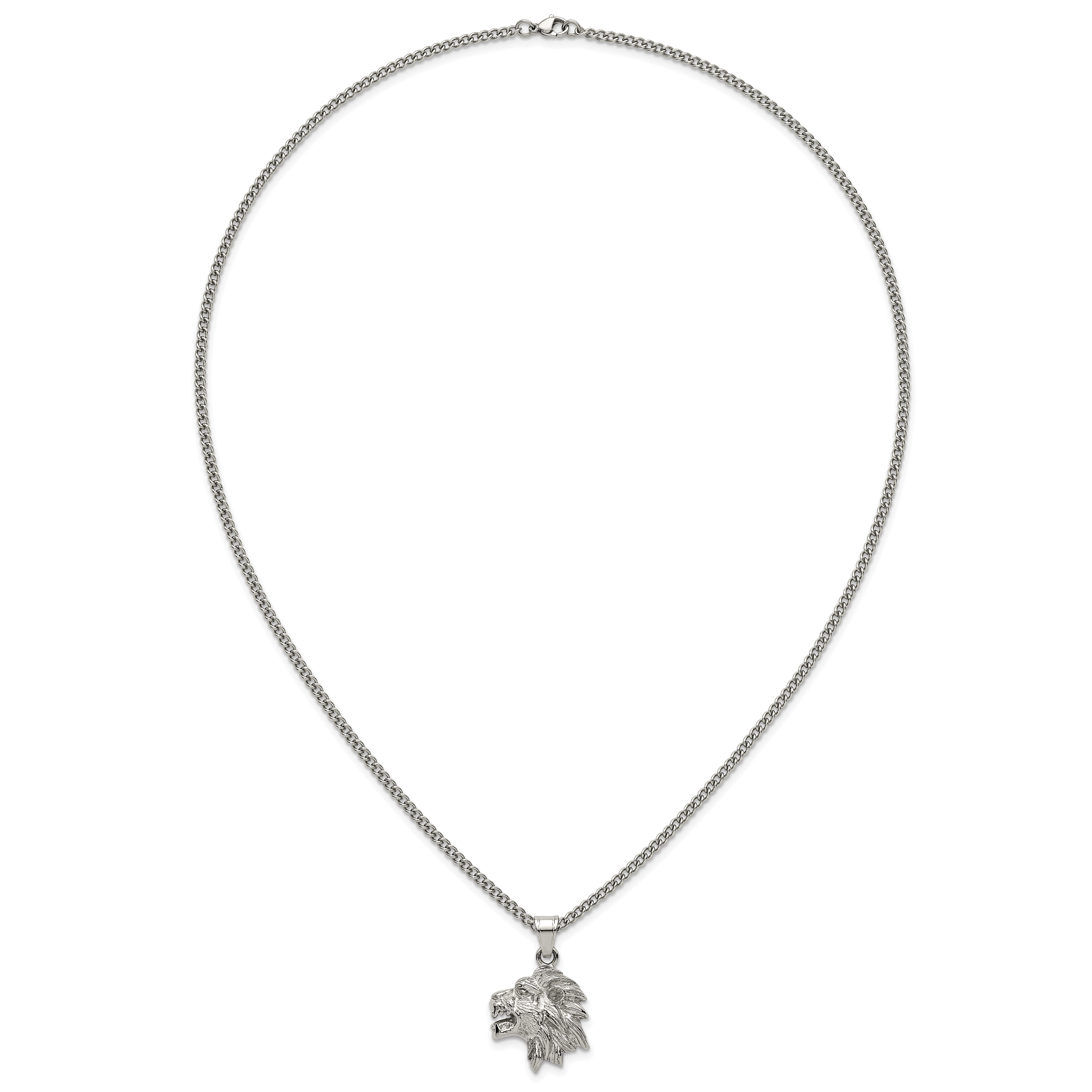 Polished Lion Stainless Steel Necklace 3mm