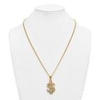 Gold-Tone Polished Crystal Stainless Steel Necklace 2.85mm