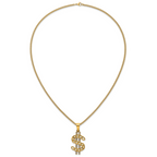 Gold-Tone Polished Crystal Stainless Steel Necklace 2.85mm