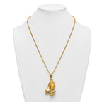 Gold-Tone Polished Crystal Stainless Steel Necklace 2.9mm