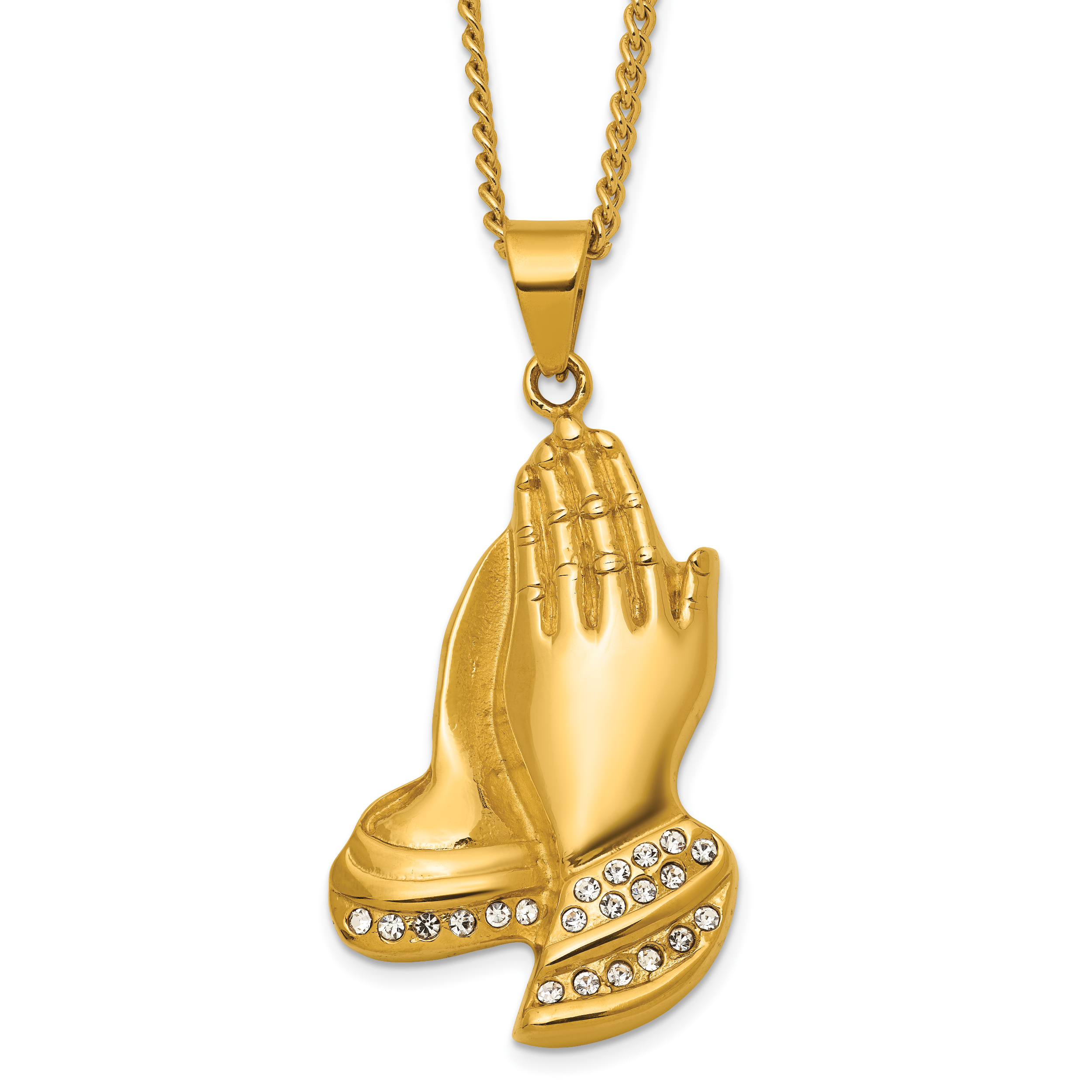 Gold-Tone Polished Crystal Stainless Steel Necklace 2.9mm Main image