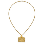 Gold-Tone Polished Crystal Stainless Steel Necklace 3mm 24in
