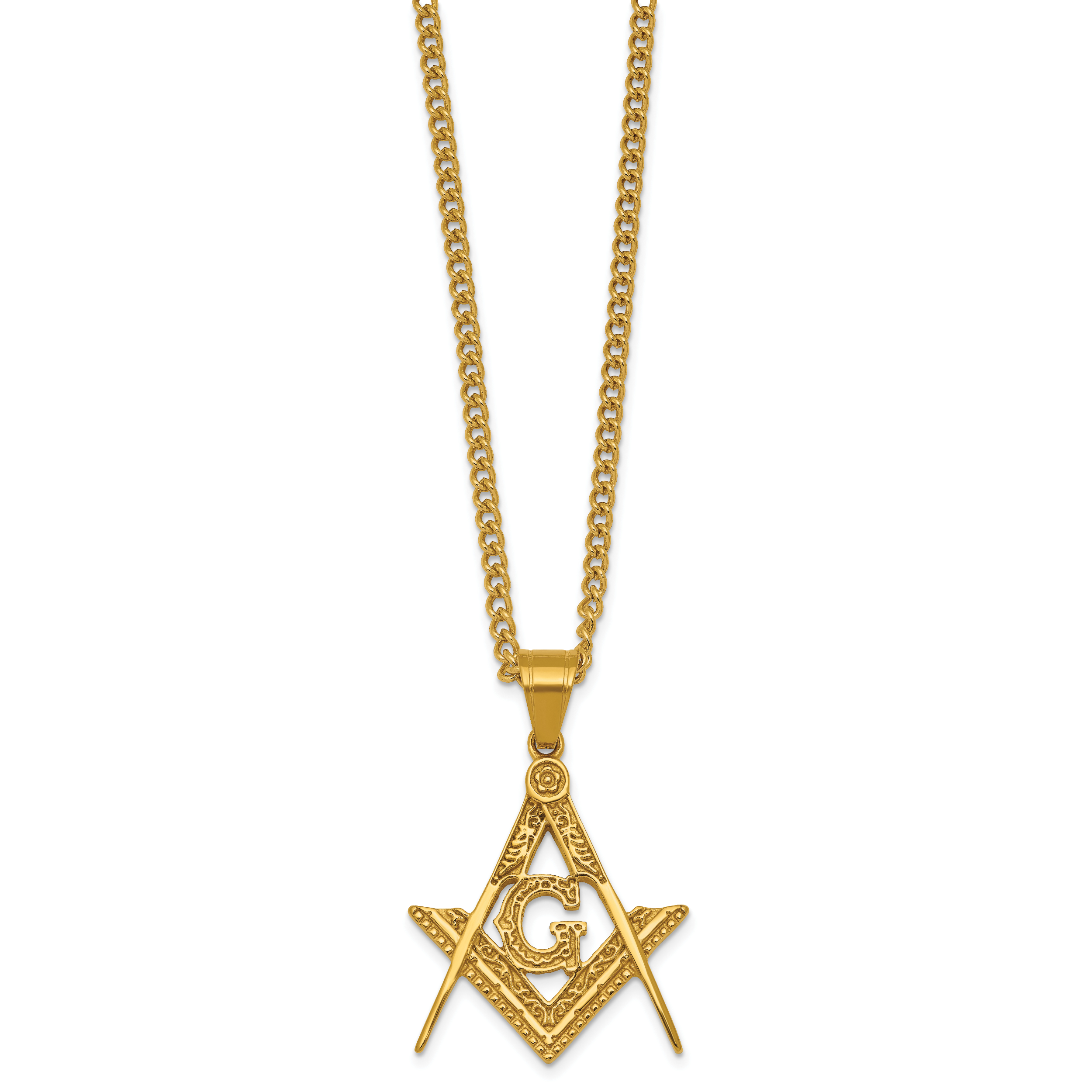 Polished Gold-Tone Stainless Steel Necklace 3mm 24in