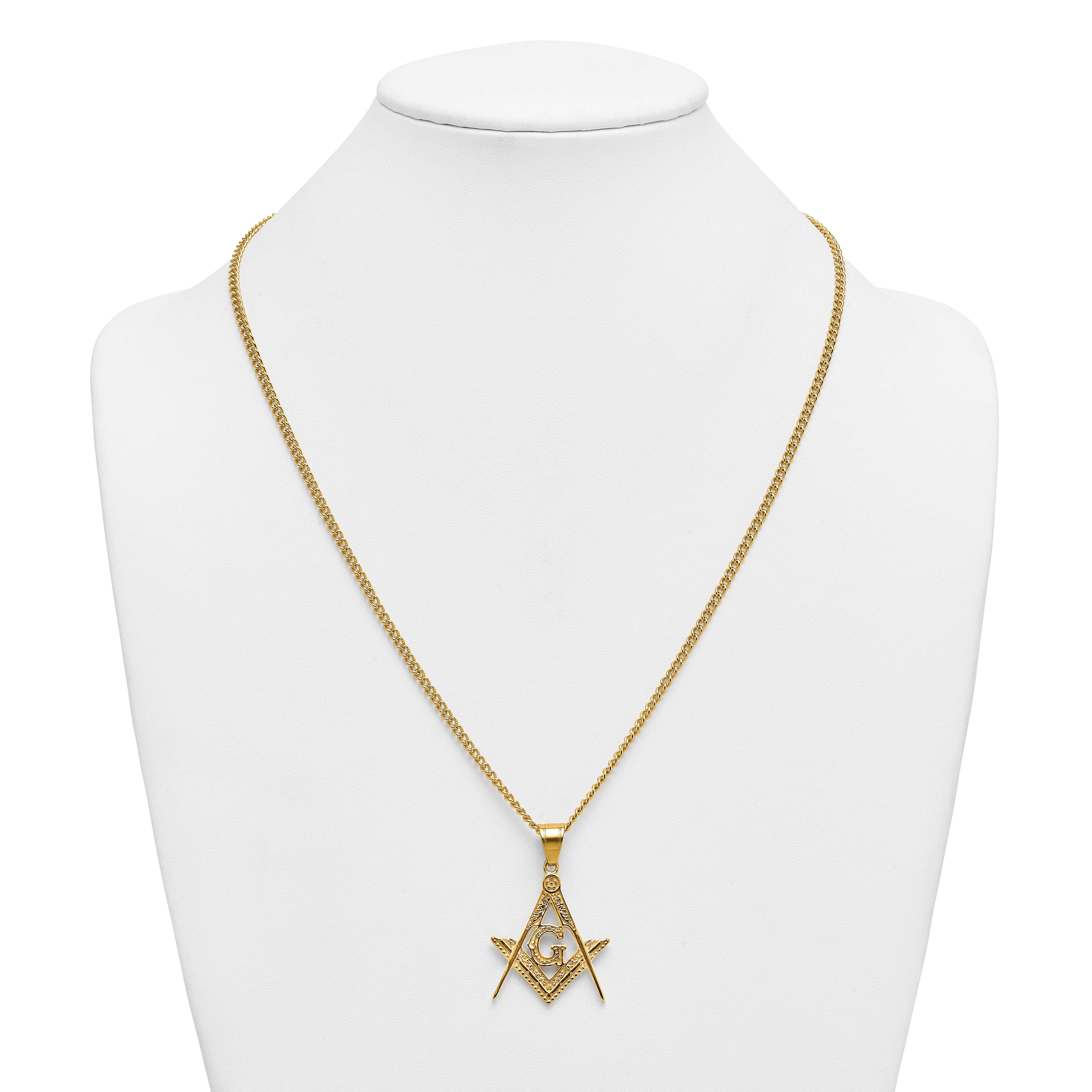 Polished Gold-Tone Stainless Steel Necklace 3mm 24in