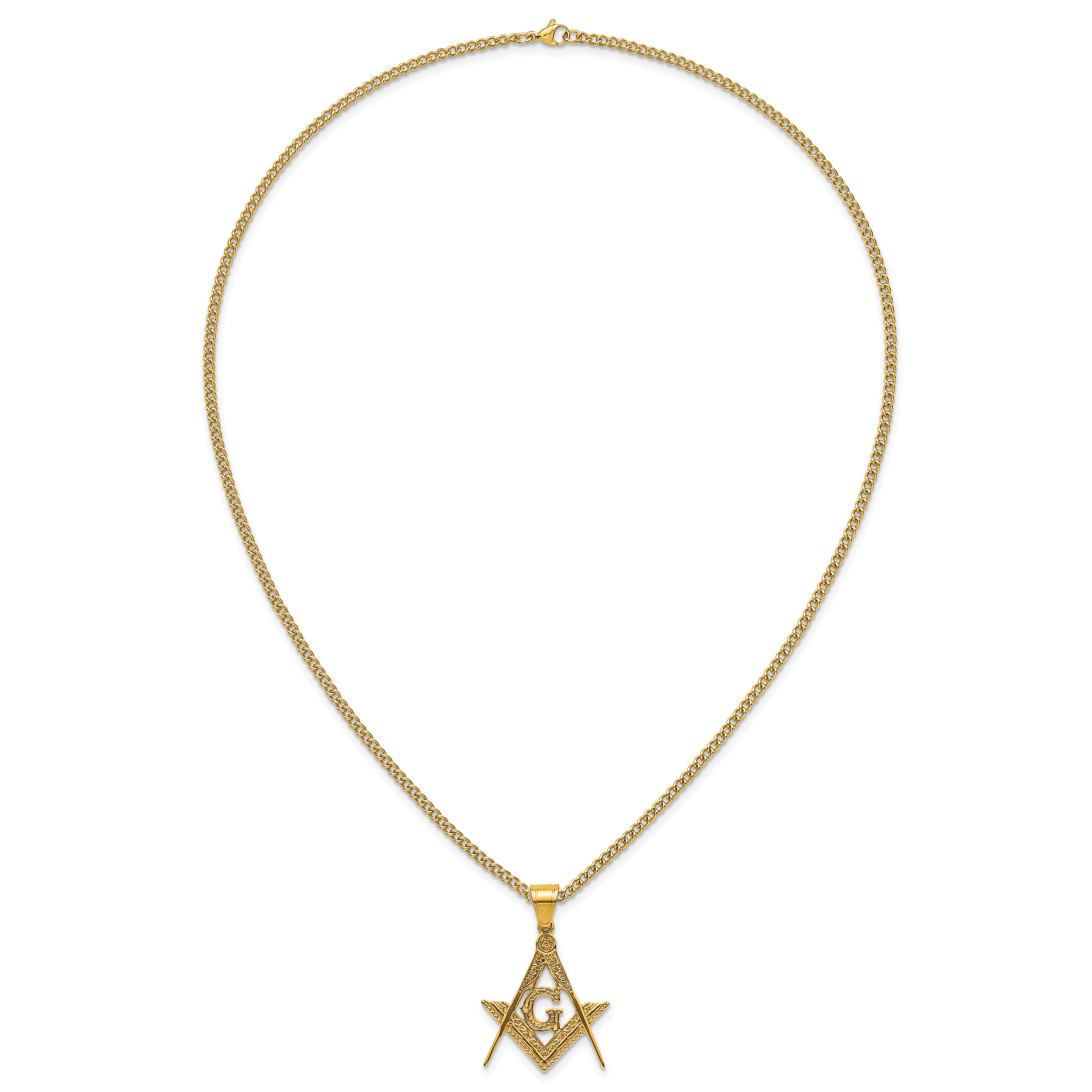 Polished Gold-Tone Stainless Steel Necklace 3mm 24in