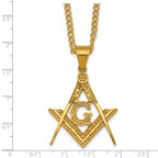 Polished Gold-Tone Stainless Steel Necklace 3mm 24in