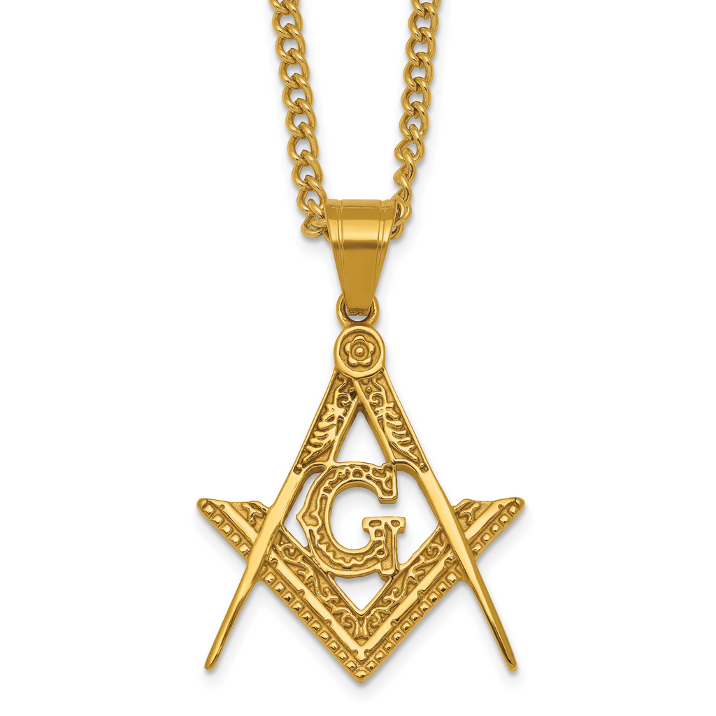 Polished Gold-Tone Stainless Steel Necklace 3mm 24in