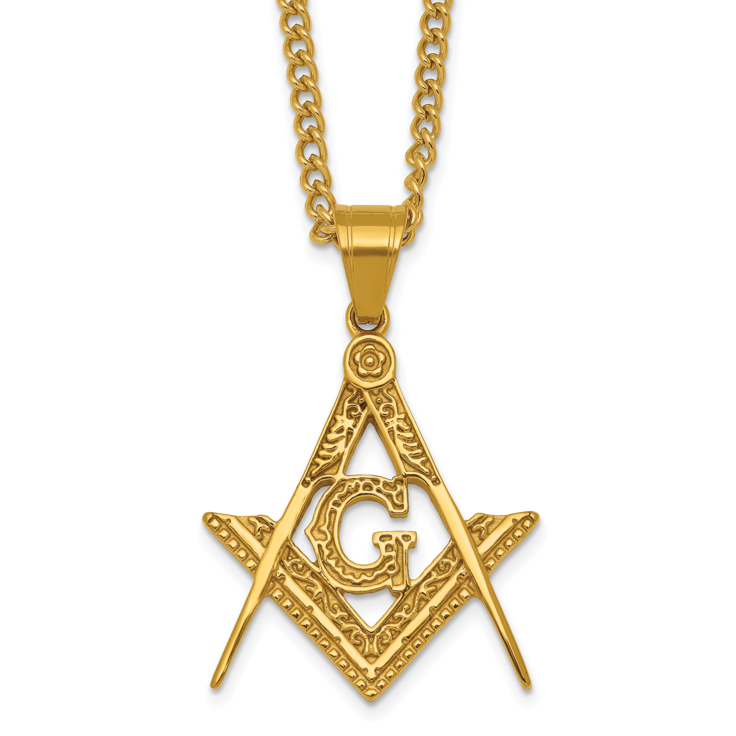 Polished Gold-Tone Stainless Steel Necklace 3mm 24in