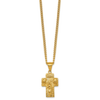 Gold-Tone Polished Cross Stainless Steel Necklace 2.8mm