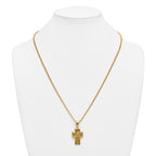 Gold-Tone Polished Cross Stainless Steel Necklace 2.8mm