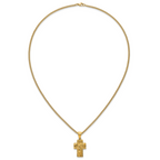 Gold-Tone Polished Cross Stainless Steel Necklace 2.8mm