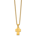 Gold-Tone Polished Cross Stainless Steel Necklace 2.8mm