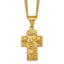 Gold-Tone Polished Cross Stainless Steel Necklace 2.8mm
