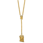 Gold-Tone Polished Crystal Stainless Steel Necklace 6mm
