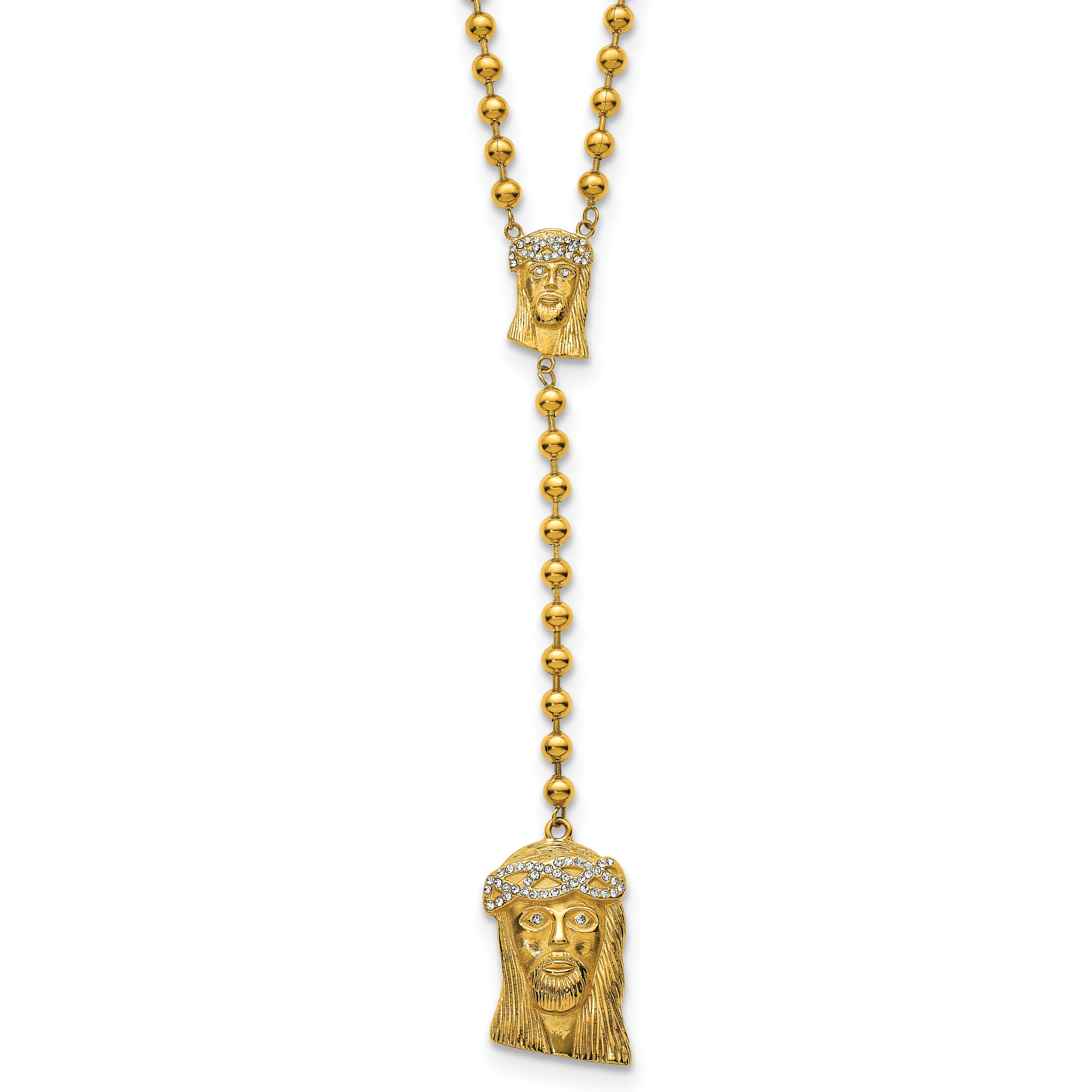 Gold-Tone Polished Crystal Stainless Steel Necklace 6mm Main image